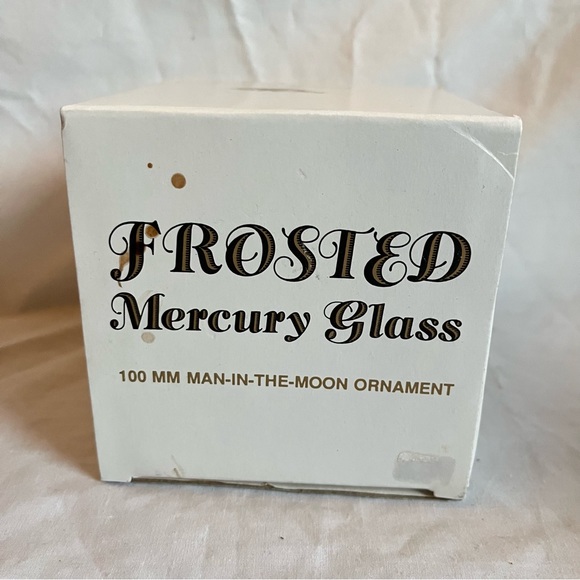 Department 56 Vintage Frosted Mercury Glass Man in the Moon Ornament Winking - Picture 8 of 8